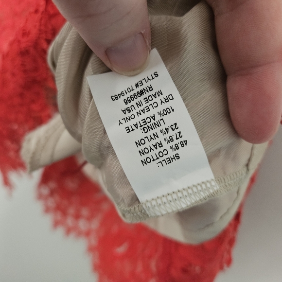 Shoshanna Floral Lace Dress Red Size 6 - Picture 6 of 9